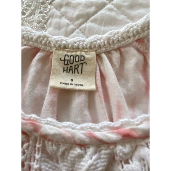 Good Hart Boho Top Crochet and Lace Trim Spring and Summer Top Size Small - Picture 4 of 11